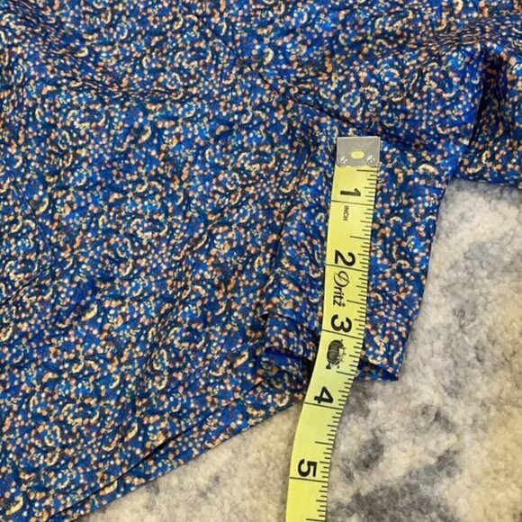 NWT See U Soon Anthropologie Blue Glitter Confetti High Waisted Shorts Sz 4 - Picture 9 of 13